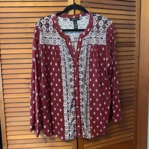 Style & Co Burgundy Blouse